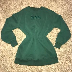 Oversized poster girl sweater dress